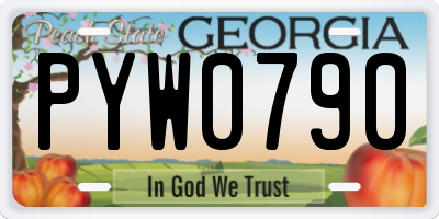 GA license plate PYW0790