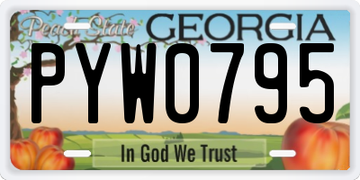 GA license plate PYW0795