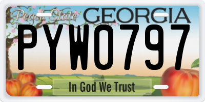 GA license plate PYW0797