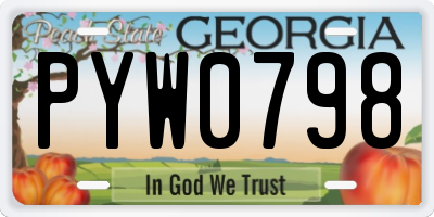 GA license plate PYW0798