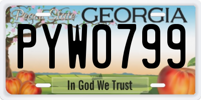 GA license plate PYW0799
