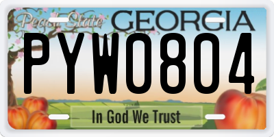 GA license plate PYW0804