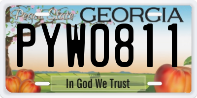 GA license plate PYW0811
