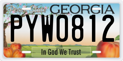 GA license plate PYW0812