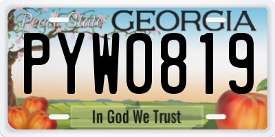 GA license plate PYW0819