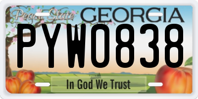 GA license plate PYW0838