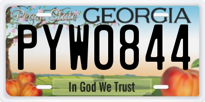 GA license plate PYW0844