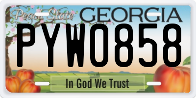 GA license plate PYW0858