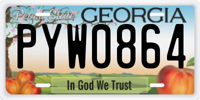 GA license plate PYW0864