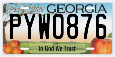 GA license plate PYW0876