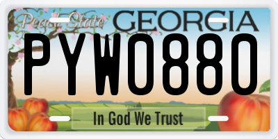 GA license plate PYW0880