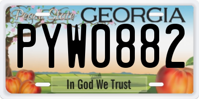 GA license plate PYW0882