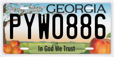 GA license plate PYW0886