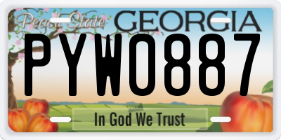 GA license plate PYW0887
