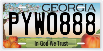 GA license plate PYW0888