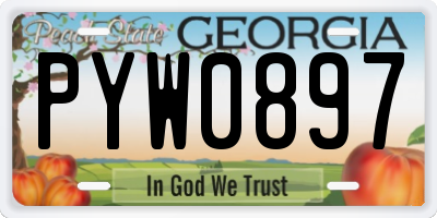 GA license plate PYW0897