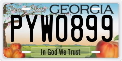 GA license plate PYW0899
