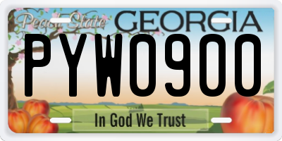 GA license plate PYW0900