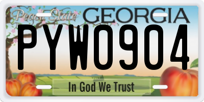 GA license plate PYW0904