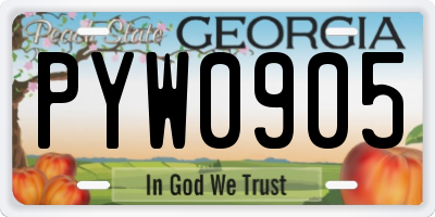 GA license plate PYW0905