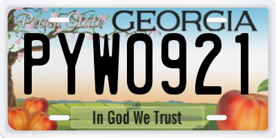 GA license plate PYW0921