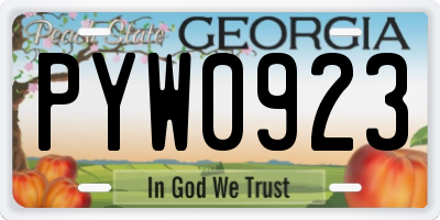 GA license plate PYW0923