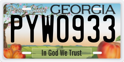 GA license plate PYW0933