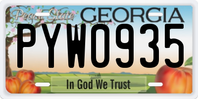 GA license plate PYW0935