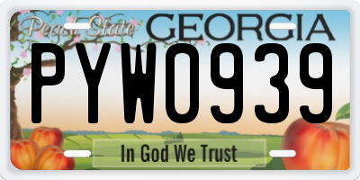 GA license plate PYW0939