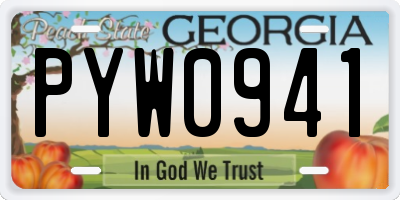 GA license plate PYW0941