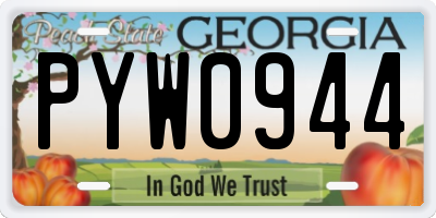 GA license plate PYW0944
