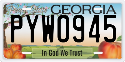 GA license plate PYW0945