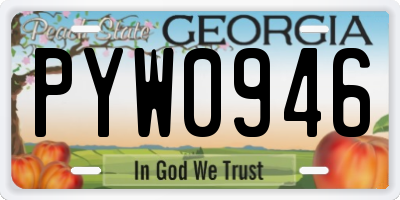 GA license plate PYW0946