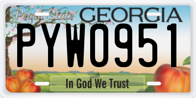 GA license plate PYW0951