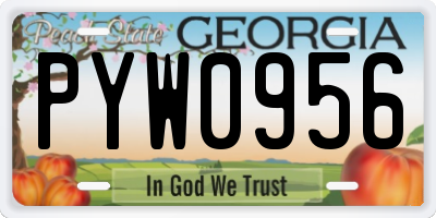 GA license plate PYW0956