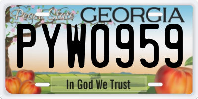 GA license plate PYW0959