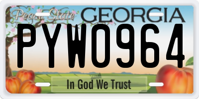 GA license plate PYW0964