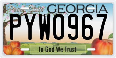 GA license plate PYW0967
