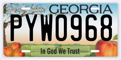 GA license plate PYW0968