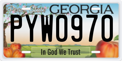 GA license plate PYW0970