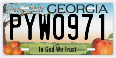 GA license plate PYW0971