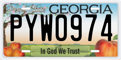 GA license plate PYW0974