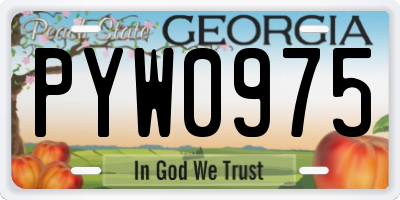 GA license plate PYW0975