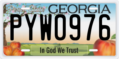 GA license plate PYW0976