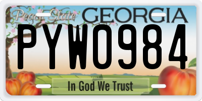 GA license plate PYW0984