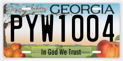 GA license plate PYW1004