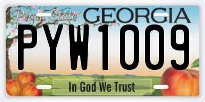 GA license plate PYW1009