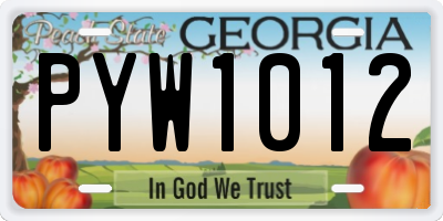 GA license plate PYW1012