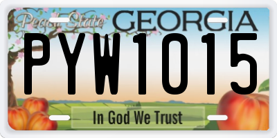 GA license plate PYW1015