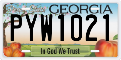 GA license plate PYW1021